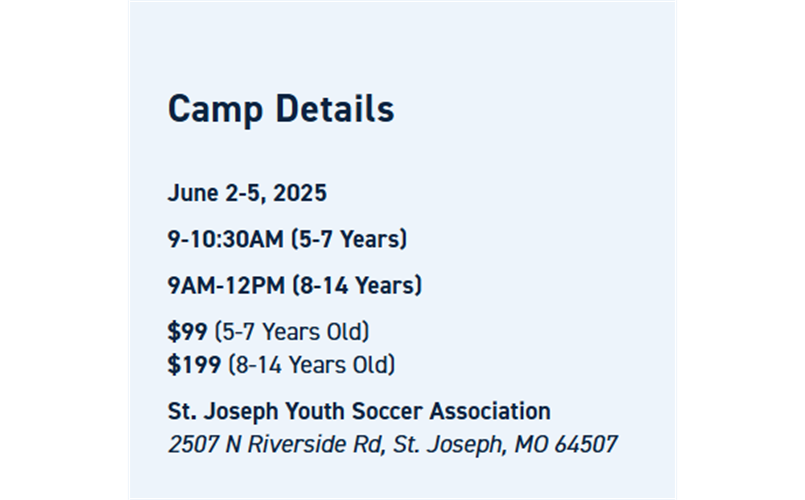 Soccer Camp June 2-5