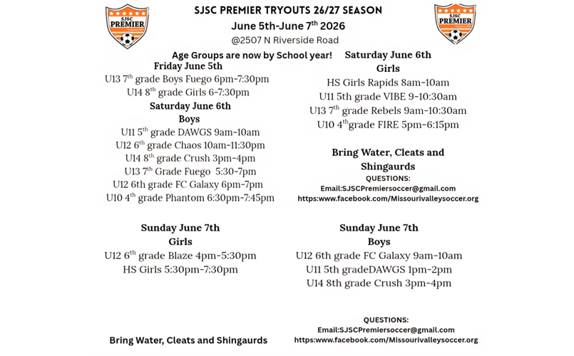 SJSC Competitive tryouts